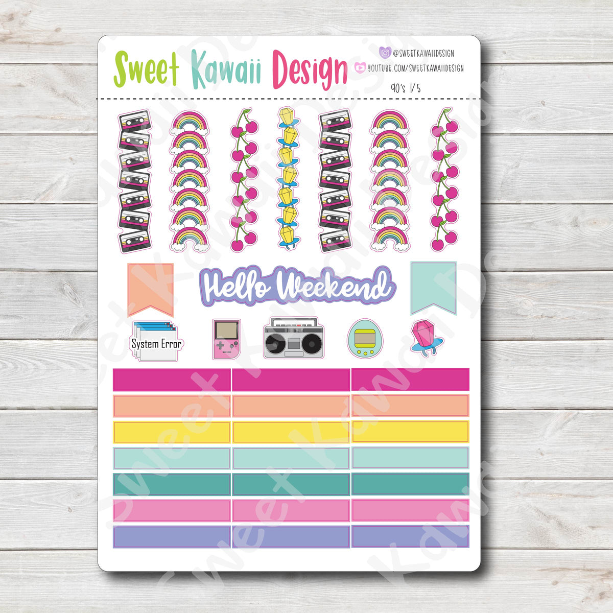 Days of the Week Stickers - Bold Script – Sweet Kawaii Design